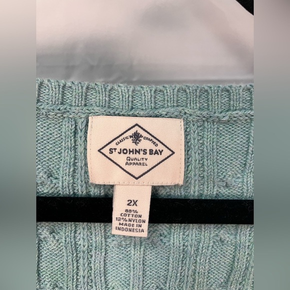 St John’s Bay V-Neck Cable Knit Sweater Womens size 2X - Picture 4 of 9